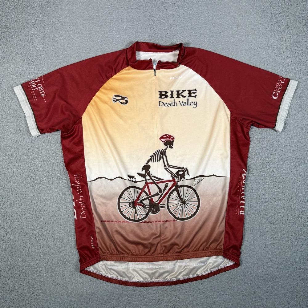 Primal Cycling Jersey Mens 2XL Performance 1/2 Zip Death Valley Graphic Logo